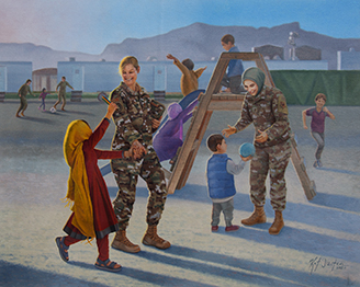 Afghan refugee painting